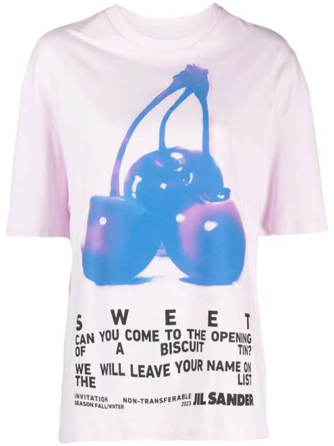 Jil Sander graphic-print cotton T-shirt - Pink - zdjęcie produktu nr 1