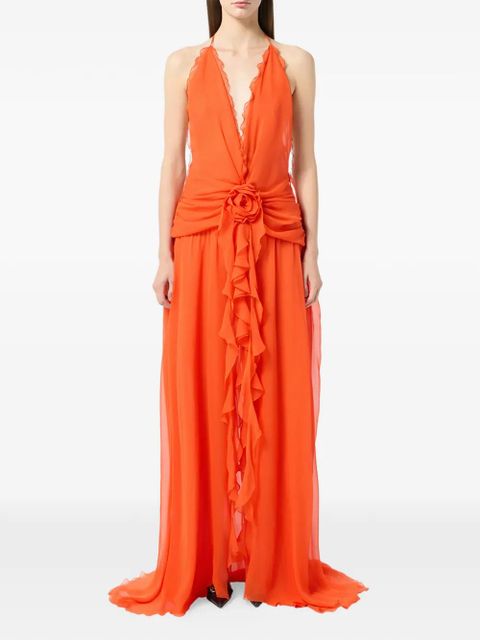 Blumarine ruffled floral dress - Orange - zdjęcie produktu nr 2