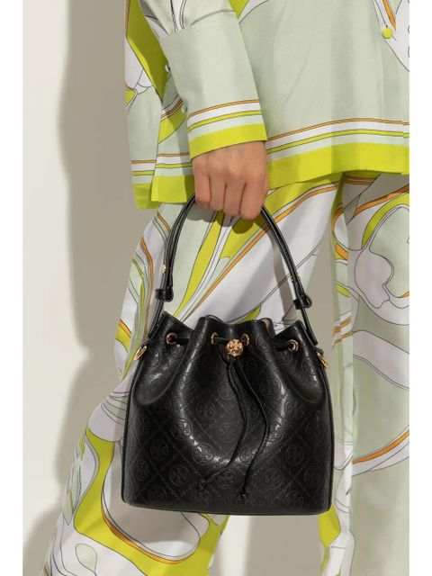 Tory Burch All-over-debossed logo bucket bag - Black - zdjęcie produktu nr 2