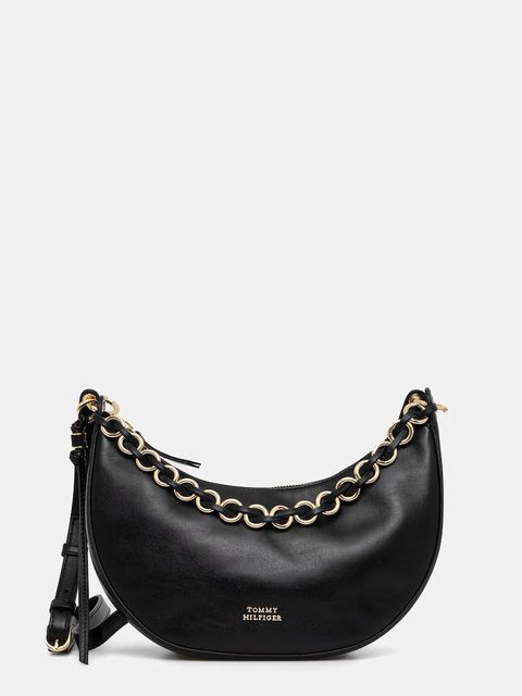 Tommy Hilfiger torebka skórzana kolor czarny AW0AW17467 - zdjęcie produktu nr 1