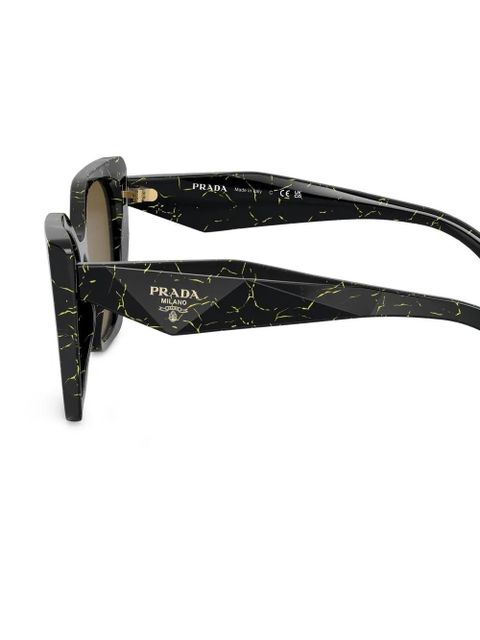 Prada Eyewear marble-print cat-eye sunglasses - Black