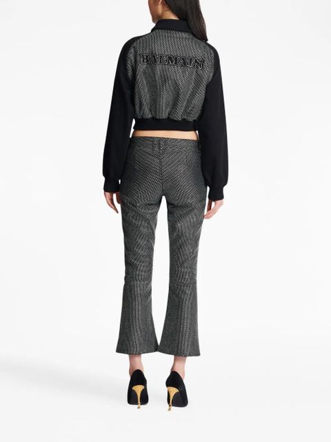 Balmain logo-embellished cropped jacket - Black