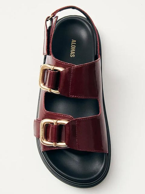 Alohas sandały skórzane Harper damskie kolor bordowy na platformie S100731-01