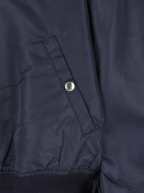 Prada logo-plaque bomber jacket - Blue
