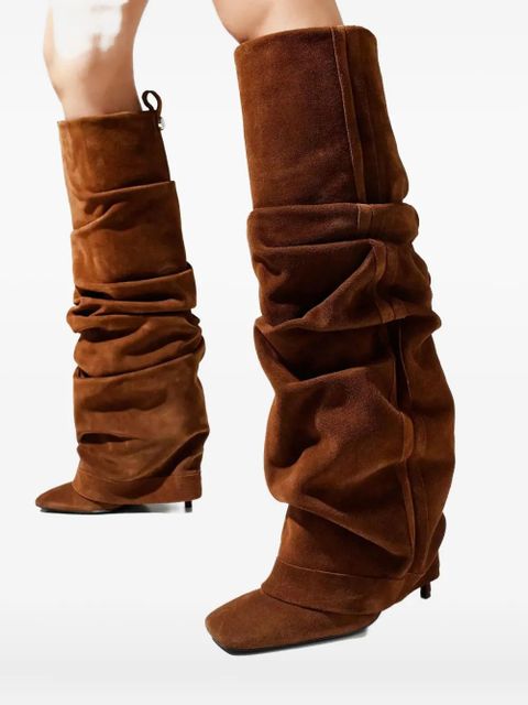 The Attico 105mm Rea square toe boots - Brown - zdjęcie produktu nr 2