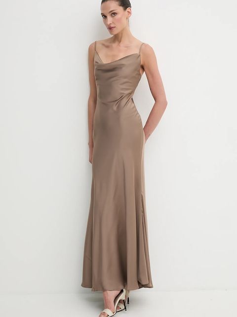Bardot sukienka kolor brązowy maxi dopasowana 59709DB3 - zdjęcie produktu nr 2