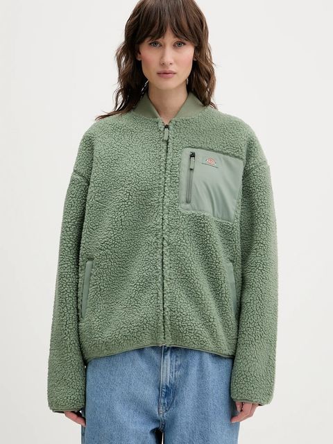 Dickies bluza polarowa damska kolor zielony gładka DK0A88BN