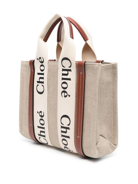 Chloé logo-print tote bag - Neutrals