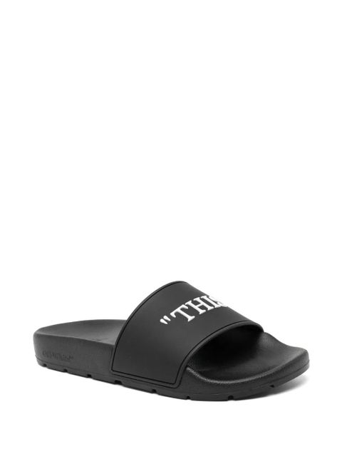 Off-White graphic-print flip flops - Black - zdjęcie produktu nr 2