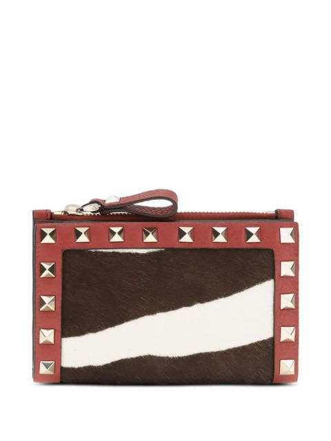 Valentino Garavani Rockstud animal-print coin purse - Red - zdjęcie produktu nr 1