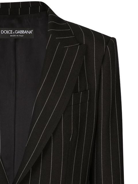 Dolce & Gabbana pinstripe padded-shoulder blazer - Black