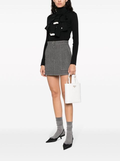 Prada floral-embossed leather tote bag - White - zdjęcie produktu nr 2