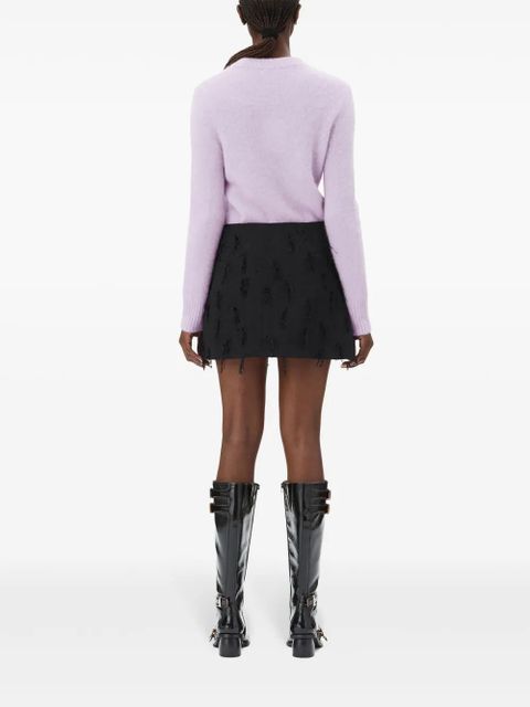 GANNI brushed long sleeve jumper - Purple