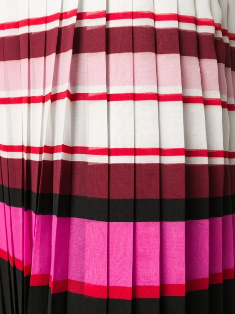 Valentino Garavani striped pleated silk skirt - Pink