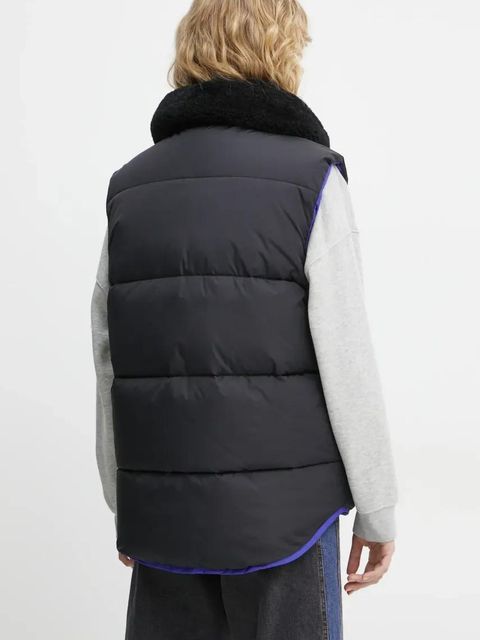 A.P.C. bezrękawnik dwustronny doudoune teddy kolor niebieski zimowy PAAFW.M30201