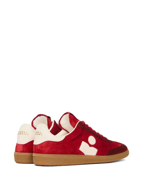 ISABEL MARANT suede panelled sneakers - Red