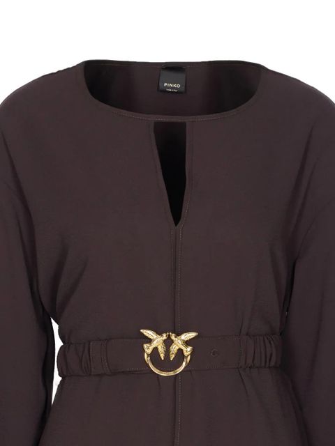 PINKO bird-embellished belted dress - Brown - zdjęcie produktu nr 2
