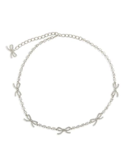 Self-Portrait crystal-bow necklace - Silver - zdjęcie produktu nr 1