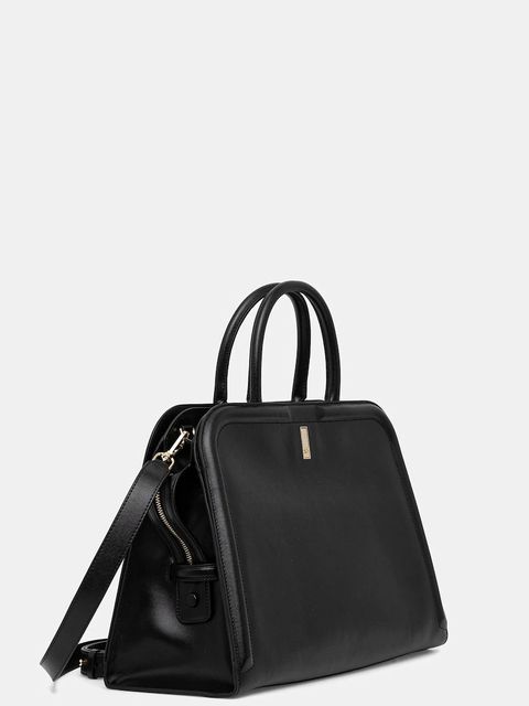 BOSS torebka skórzana kolor czarny 50521062 - zdjęcie produktu nr 2