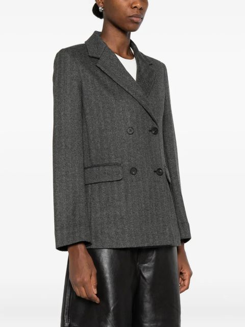 Max Mara herringbone double-breasted jacket - Grey
