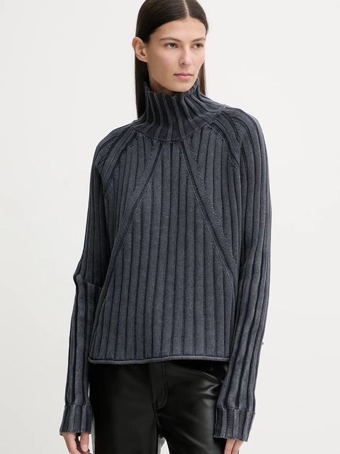 G-Star sweter bawełniany 0 damski kolor niebieski z golfem D27172.D630 - zdjęcie produktu nr 1