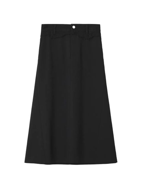 MM6 Maison Margiela frayed A-line midi skirt - Black - zdjęcie produktu nr 1