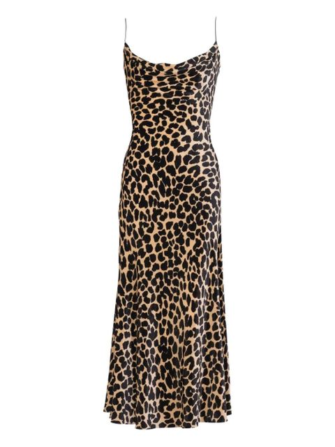 Balmain leopard-print velvet dress - Neutrals - zdjęcie produktu nr 1