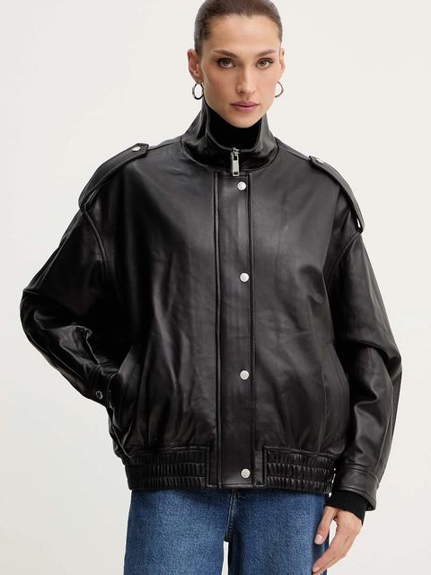 MICHAEL Michael Kors kurtka skórzana kolor czarny przejściowa MF520IXFAF - zdjęcie produktu nr 1