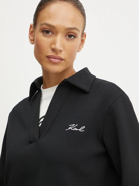 Karl Lagerfeld bluza damska kolor czarny gładka A1W20042