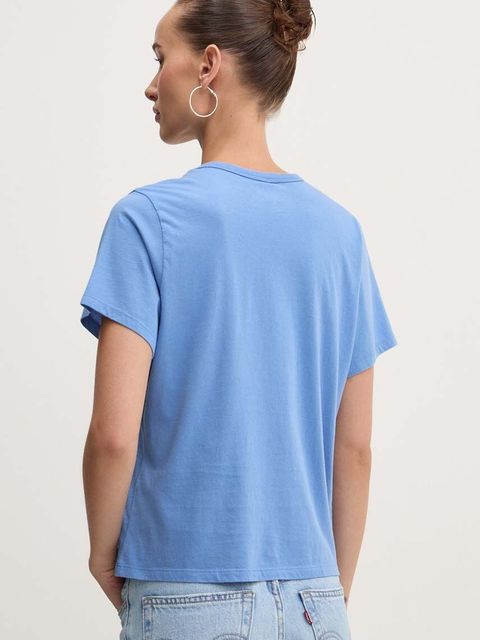 Abercrombie & Fitch t-shirt bawełniany damski kolor niebieski KI157-4307