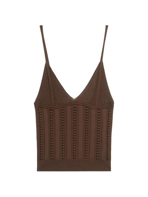 Blumarine knit V-neck top - Brown - zdjęcie produktu nr 1