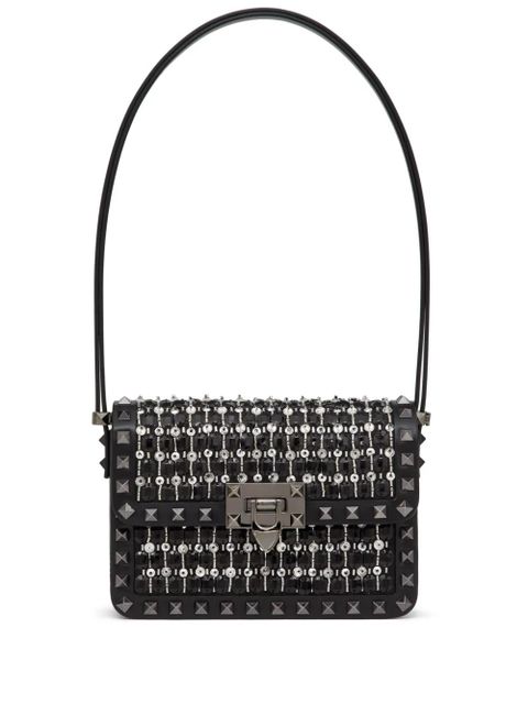 Valentino Garavani small Rockstud23 embroidered shoulder bag - Black - zdjęcie produktu nr 1