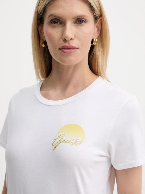 Guess t-shirt bawełniany damski kolor biały W5YI35 K9RM1