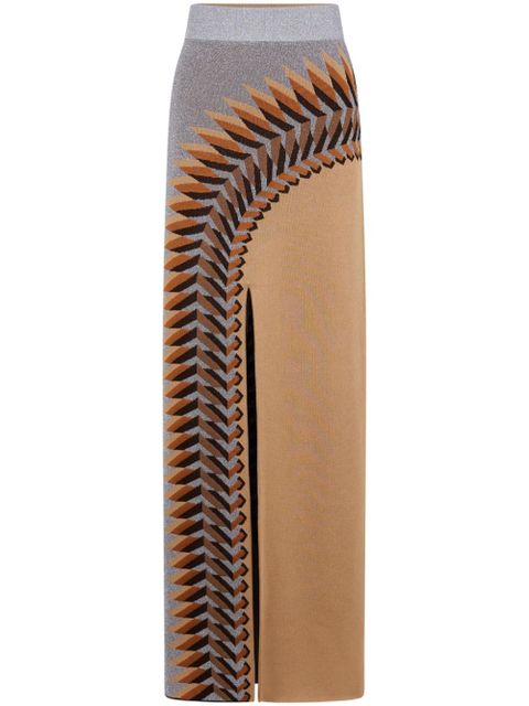 Rabanne lurex-jacquard long skirt - Grey - zdjęcie produktu nr 1