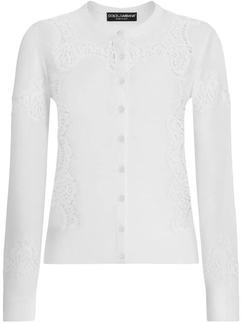 Dolce & Gabbana DNA lace-detailing cardigan - White - zdjęcie produktu nr 1