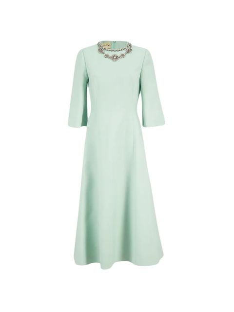 Valentino Garavani crepe couture embroidered midi dress - Green - zdjęcie produktu nr 1