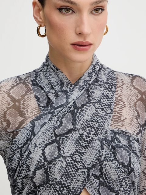 Bardot sukienka kolor szary mini dopasowana 56305DB3