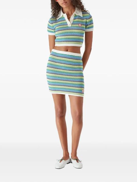 Casablanca striped logo mini skirt - Green - zdjęcie produktu nr 2