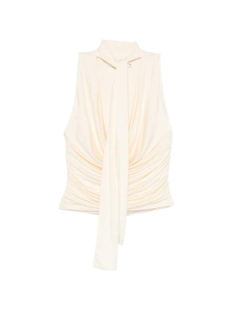Aya Muse self-tie draped top - Neutrals