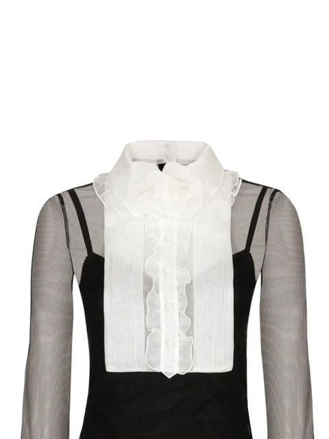 Dolce & Gabbana ruffled bib-collar midi dress - Black - zdjęcie produktu nr 2