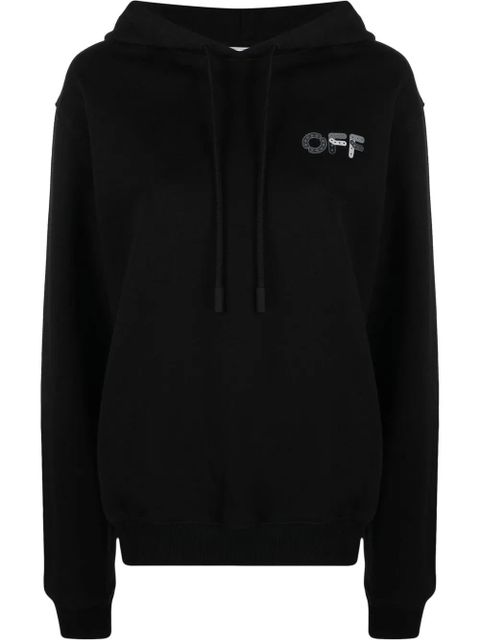 Off-White Arrow motif drawstring hoodie - Black