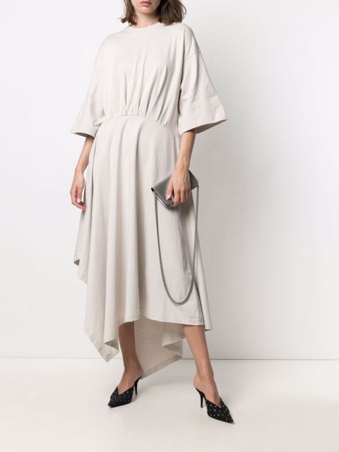 Balenciaga asymmetric-hem T-shirt dress - Neutrals