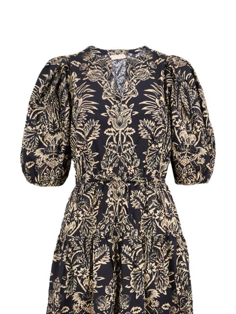 Ulla Johnson Harriet puff-sleeve floral midi dress - Black