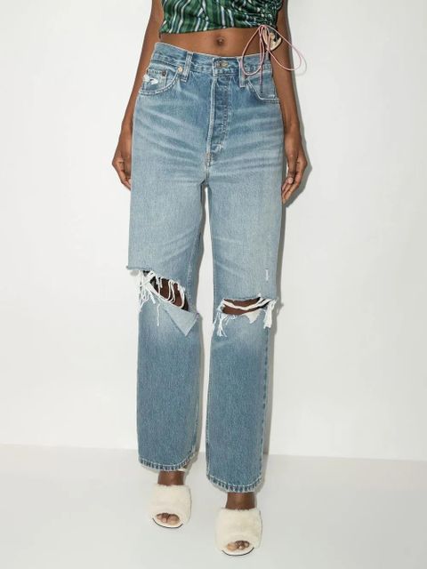 RE/DONE ripped straight-leg jeans - Blue - zdjęcie produktu nr 2