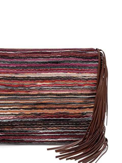 Missoni fringed clutch bag - Brown