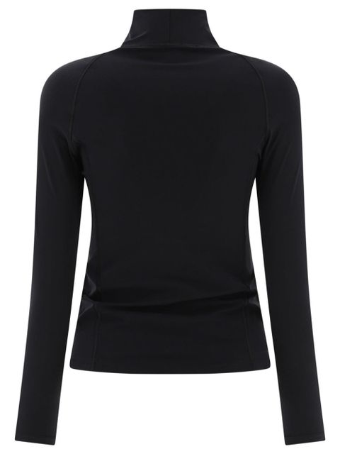 Balenciaga Activewear embroidered-logo turtleneck top - Black