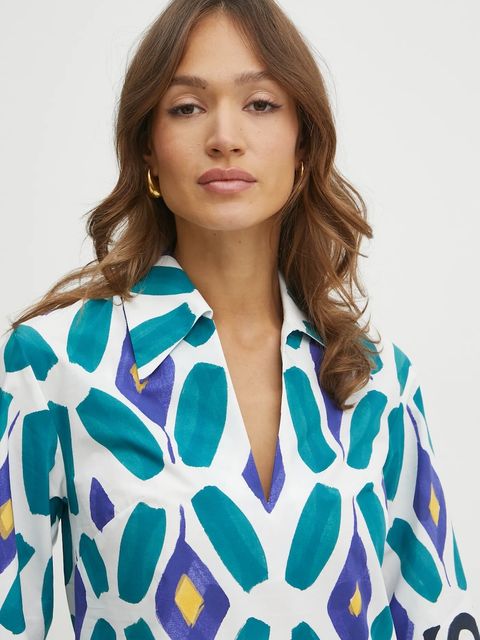 Luisa Spagnoli sukienka kolor niebieski midi prosta 542073