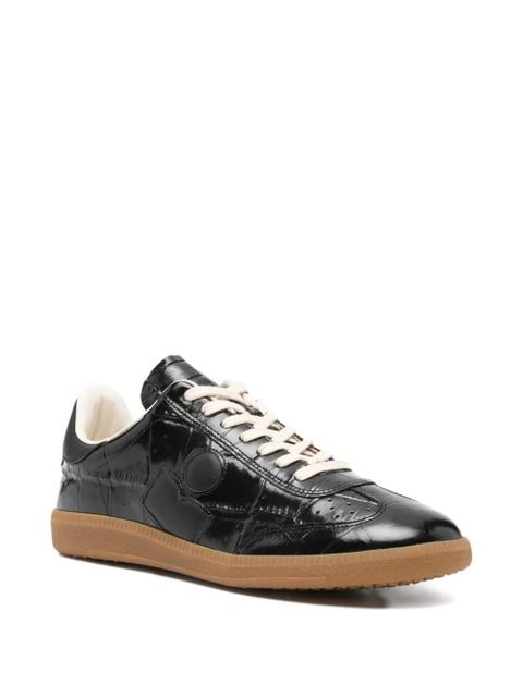 ISABEL MARANT Bryce crocodile-effect lace-up sneakers - Black - zdjęcie produktu nr 2