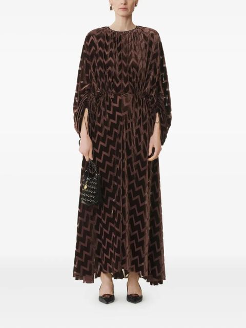 Lanvin chevron-pattern maxi dress - Brown - zdjęcie produktu nr 2