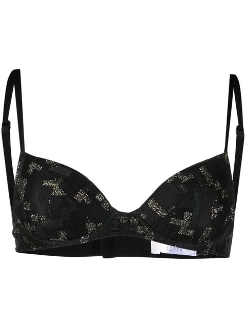 ERES metallic-threading embroidered bra - Black - zdjęcie produktu nr 1